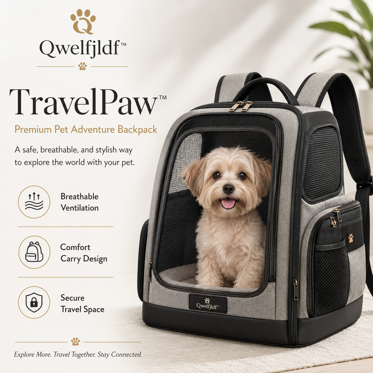 Qwelfjldf™ TravelPaw™ Premium Pet Adventure Backpack