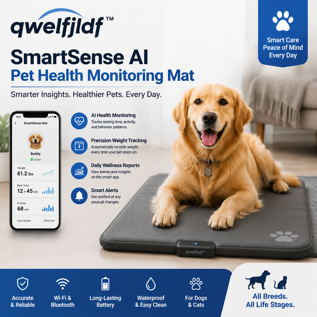 Qwelfjldf™ SmartSense AI Pet Health Monitoring Mat