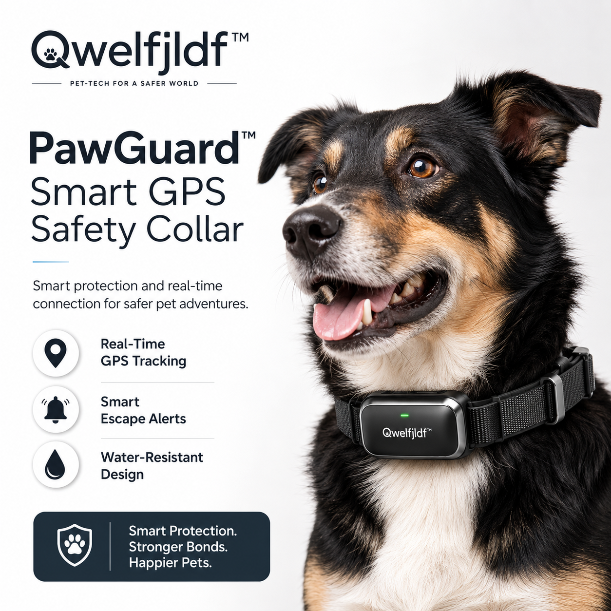 Qwelfjldf™ PawGuard™ Smart GPS Safety Collar for Pets